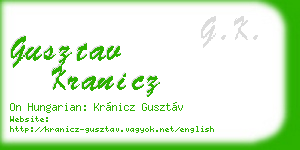 gusztav kranicz business card